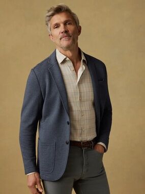 Faherty Blue Knit Blazer